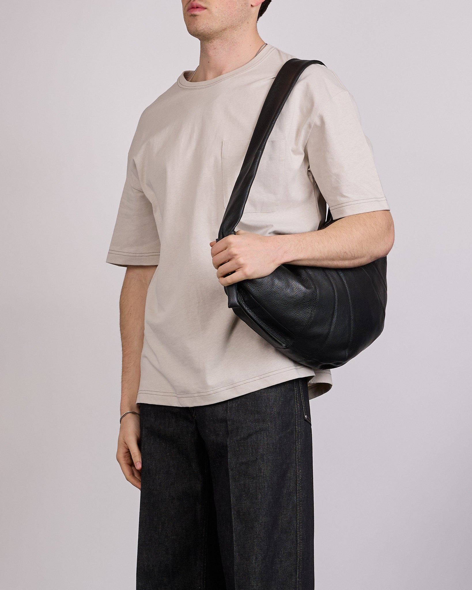 LEMAIRE Croissant Bag Large Soft Grain Leather Black – LESS 17