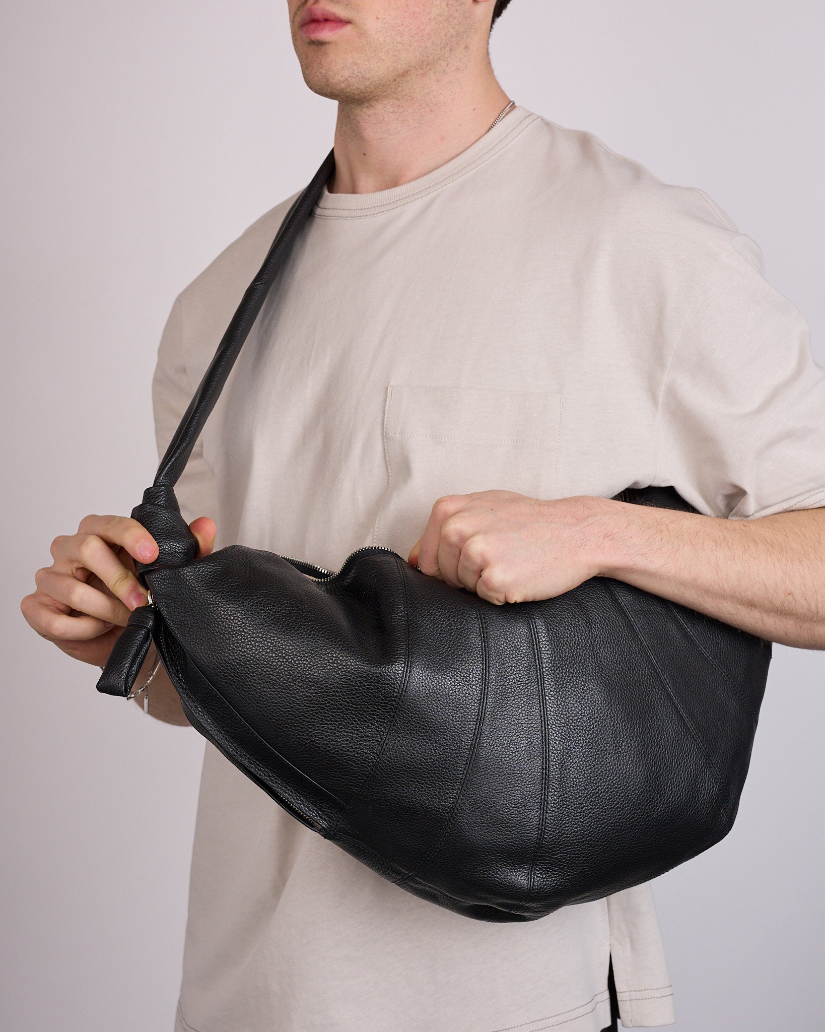 LEMAIRE Croissant Bag Large Soft Grain Leather Black – LESS 17