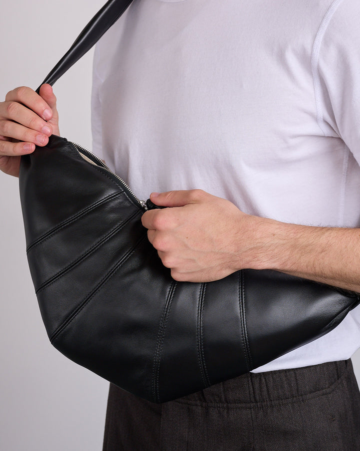 LEMAIRE Croissant Bag Medium Nappa Leather Black