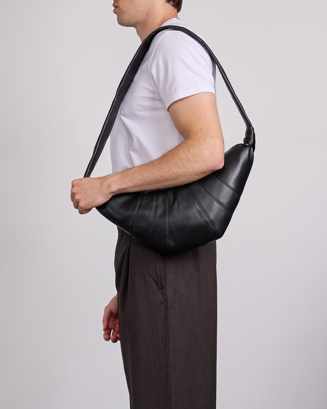 LEMAIRE Croissant Bag Medium Nappa Leather Black