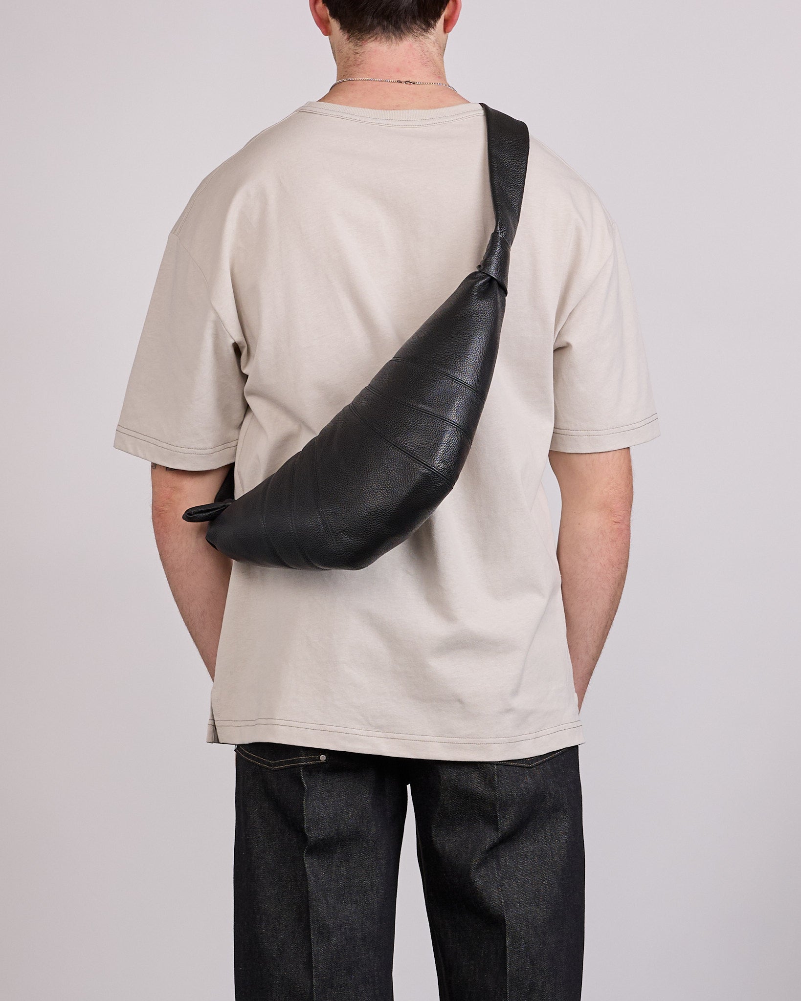LEMAIRE Croissant Bag Medium Soft Grain Leather Black – LESS 17