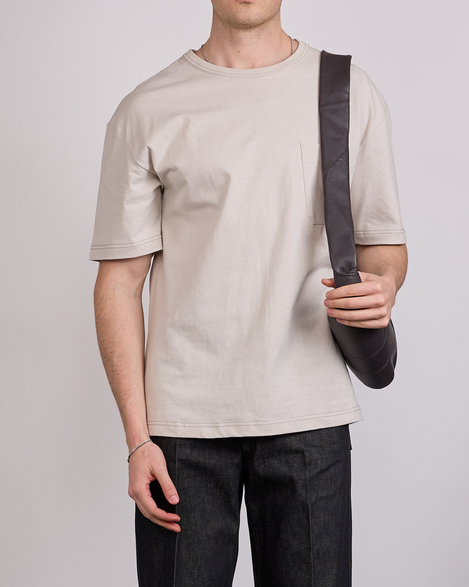 LEMAIRE Croissant Bag Medium Soft Grain Leather Dark Chocolate