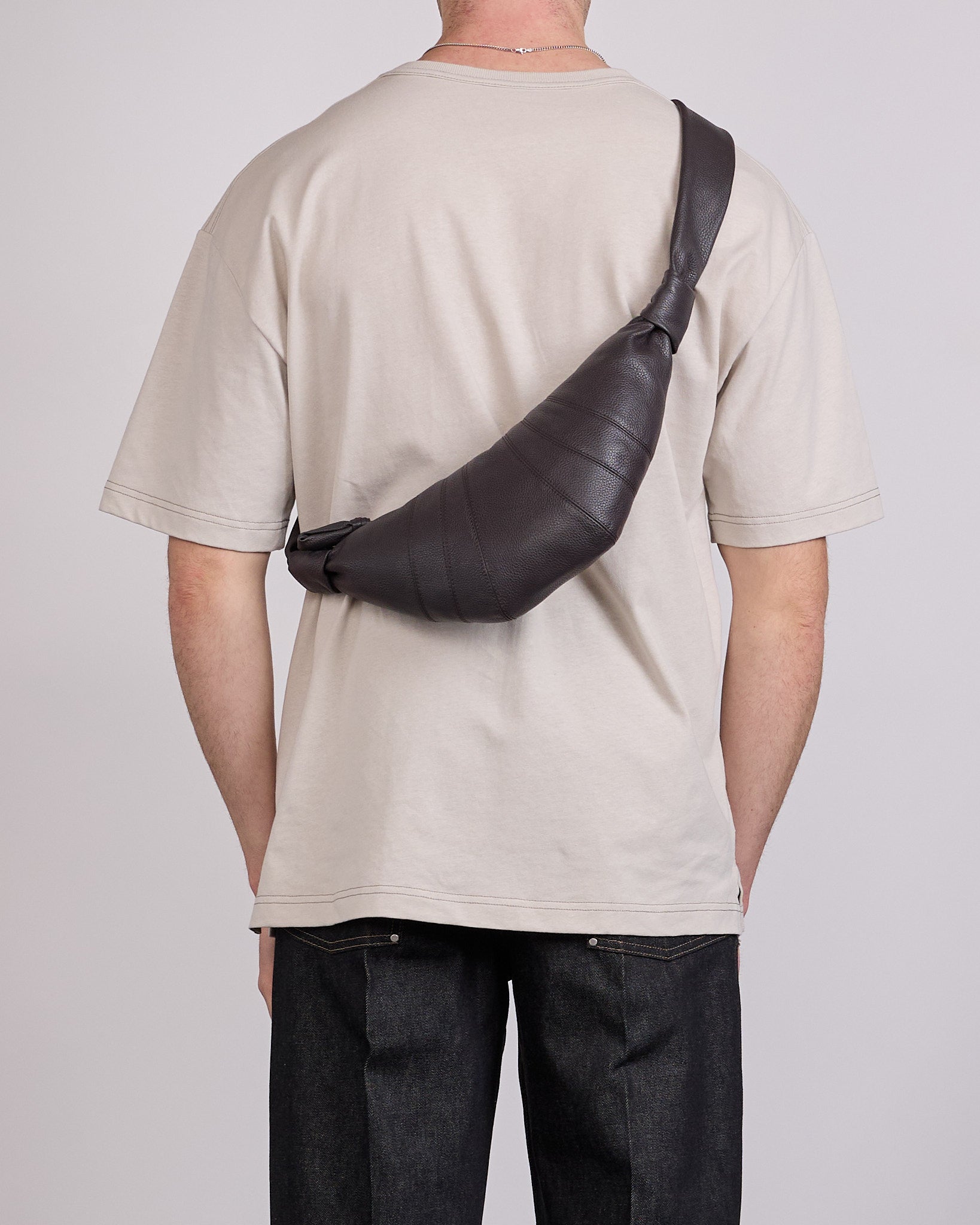 LEMAIRE Croissant Bag Small Soft Grain Leather Dark Chocolate – LESS 17