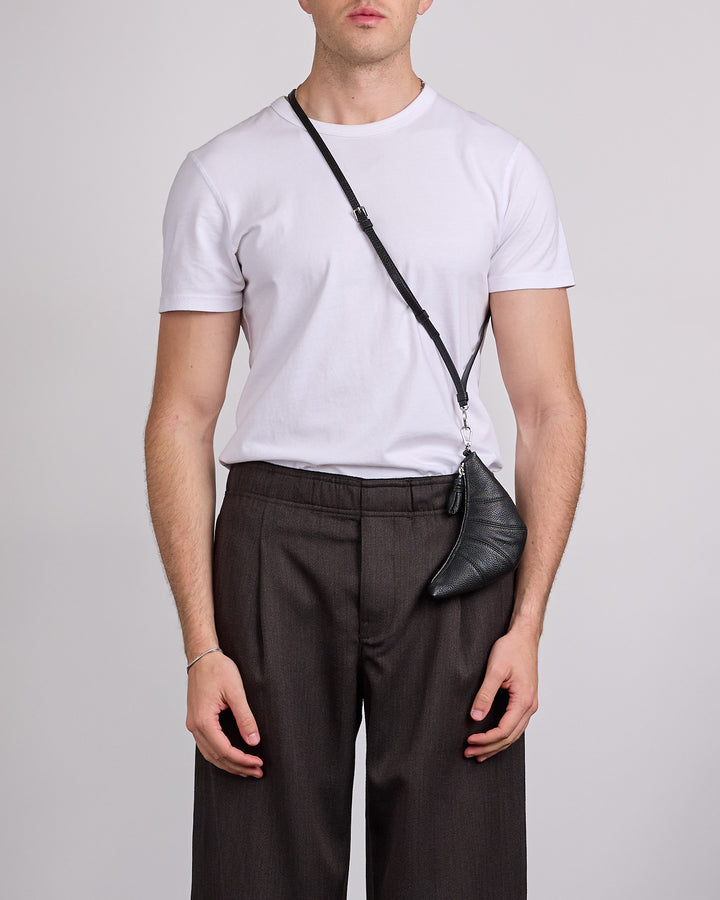 LEMAIRE Crossbody Croissant Coin Bag Black