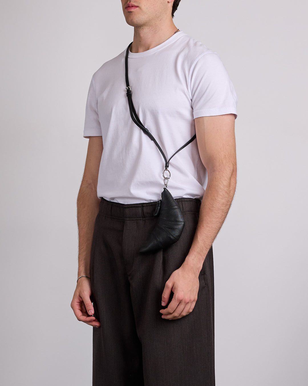 LEMAIRE Crossbody Croissant Coin Bag Black