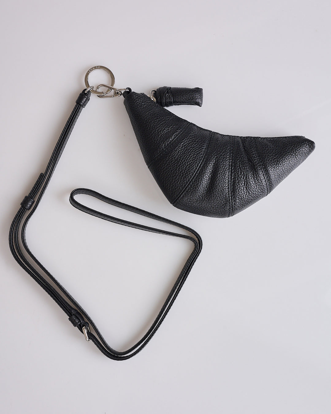 LEMAIRE Crossbody Croissant Coin Bag Black โ LESS 17