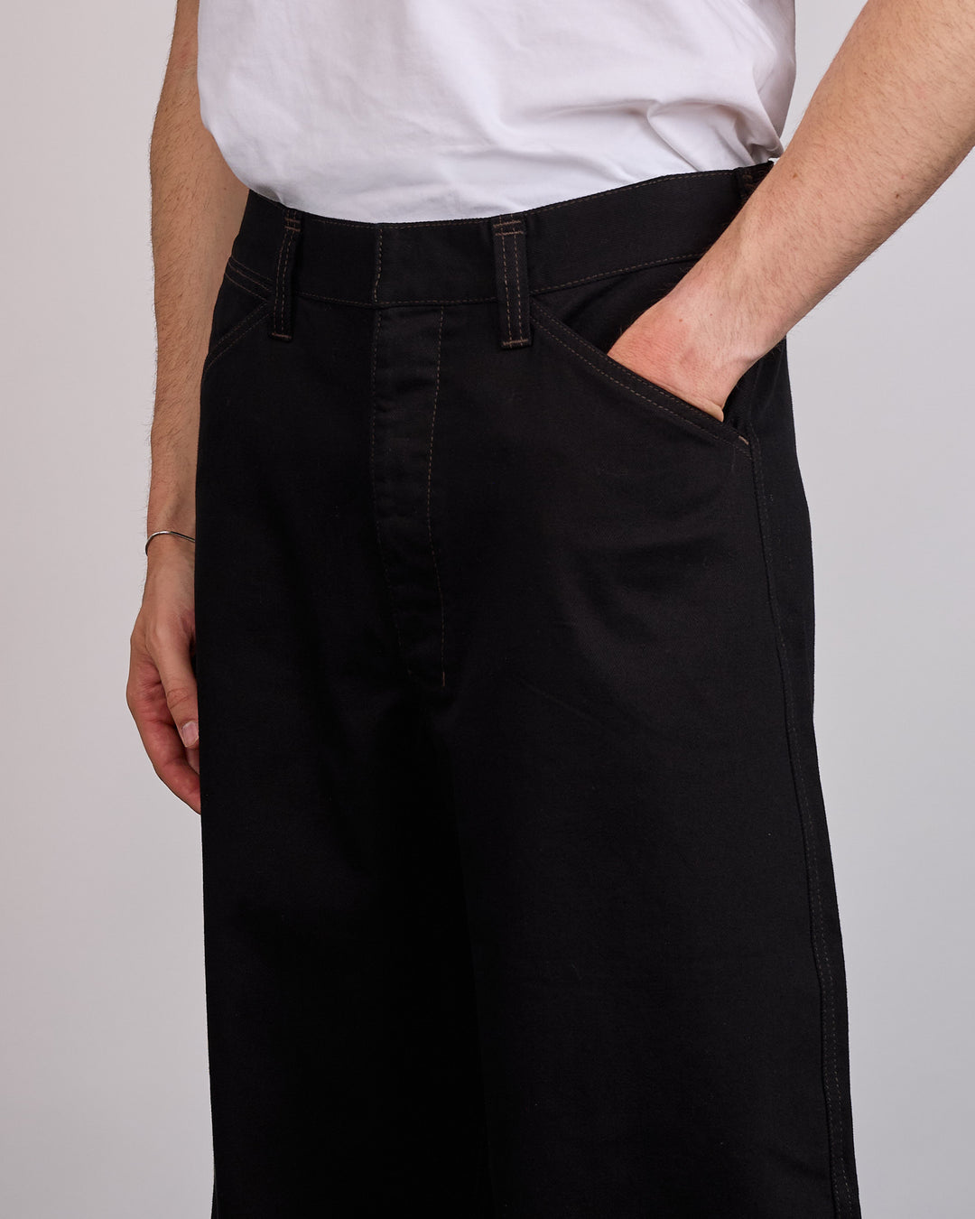LEMAIRE Denim Maxi Workwear Pant Black