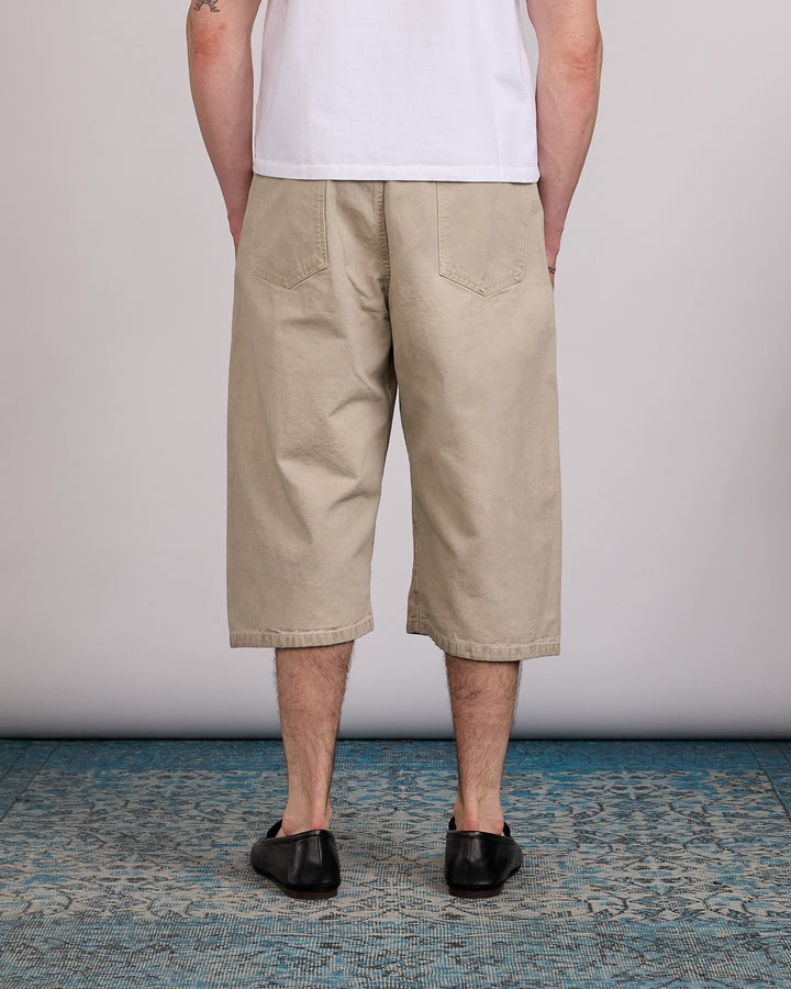 LEMAIRE Denim Short Heavy Snow Broken Twill Moonstone