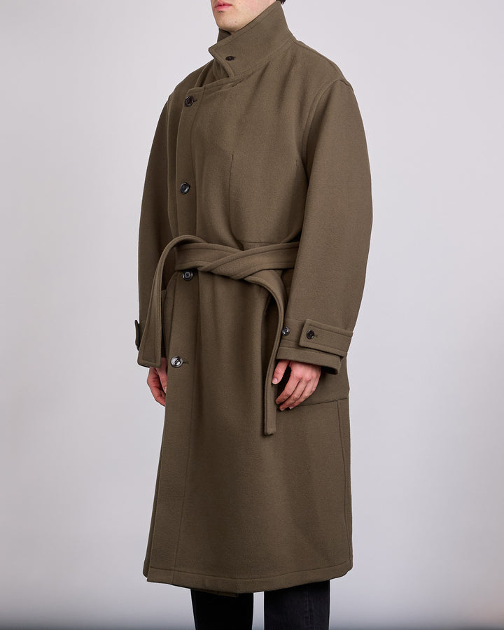 LEMAIRE Double Wool Wrap Coat Thyme