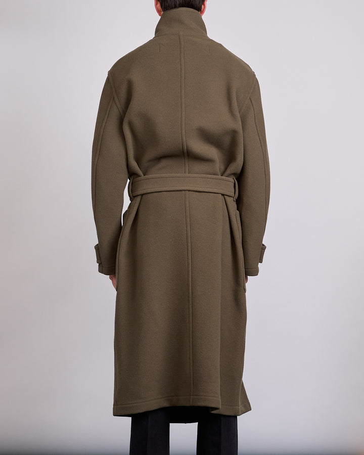 LEMAIRE Double Wool Wrap Coat Thyme