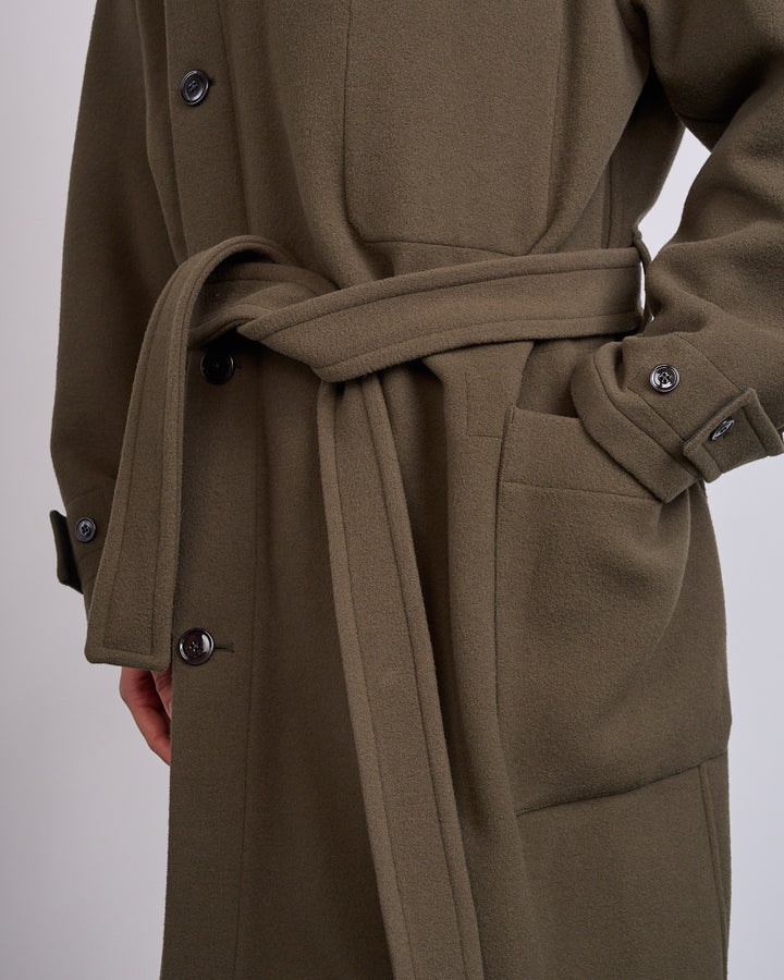LEMAIRE Double Wool Wrap Coat Thyme