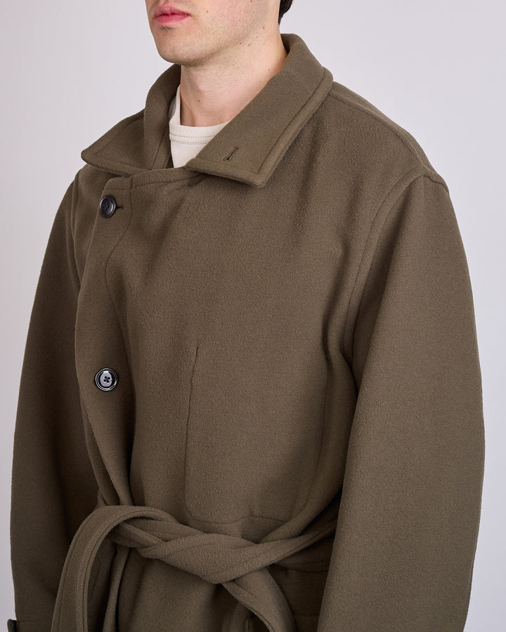 LEMAIRE Double Wool Wrap Coat Thyme