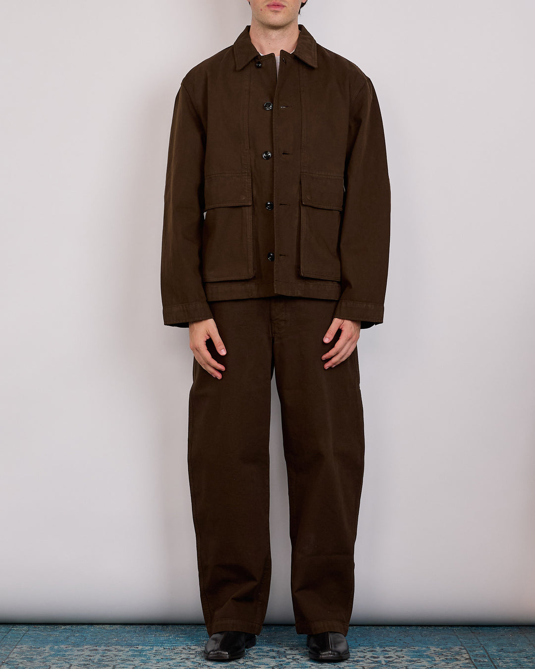 LEMAIRE Heavy Broken Twill Boxy Jacket Risretto