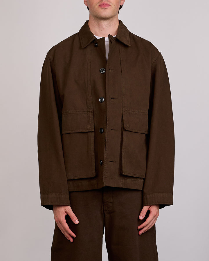 LEMAIRE Heavy Broken Twill Boxy Jacket Risretto