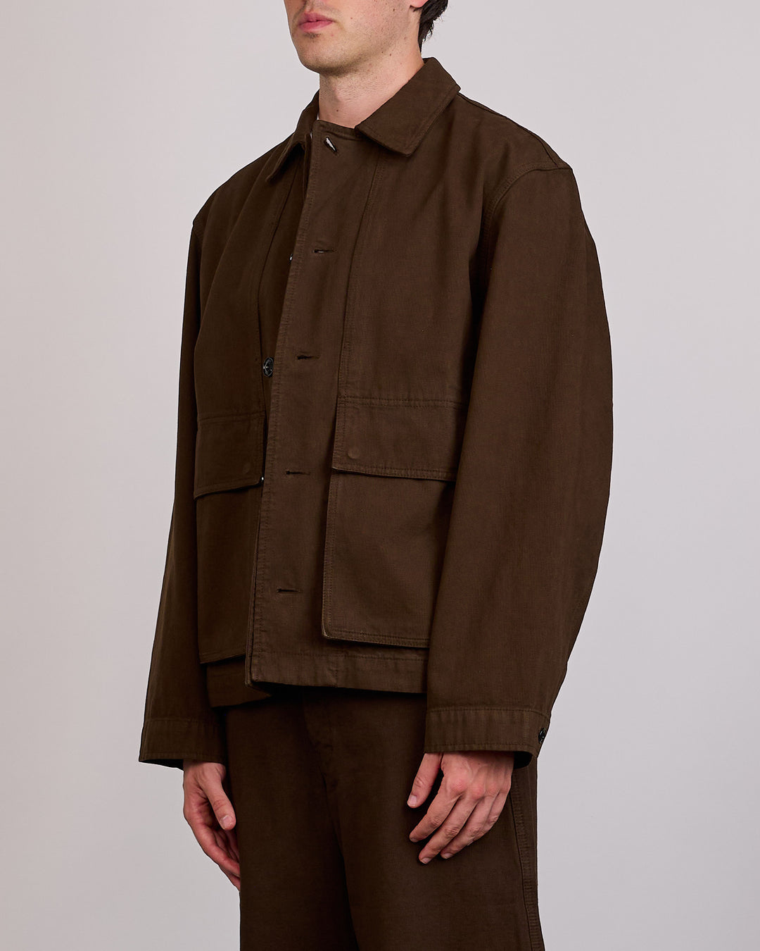 LEMAIRE Heavy Broken Twill Boxy Jacket Risretto
