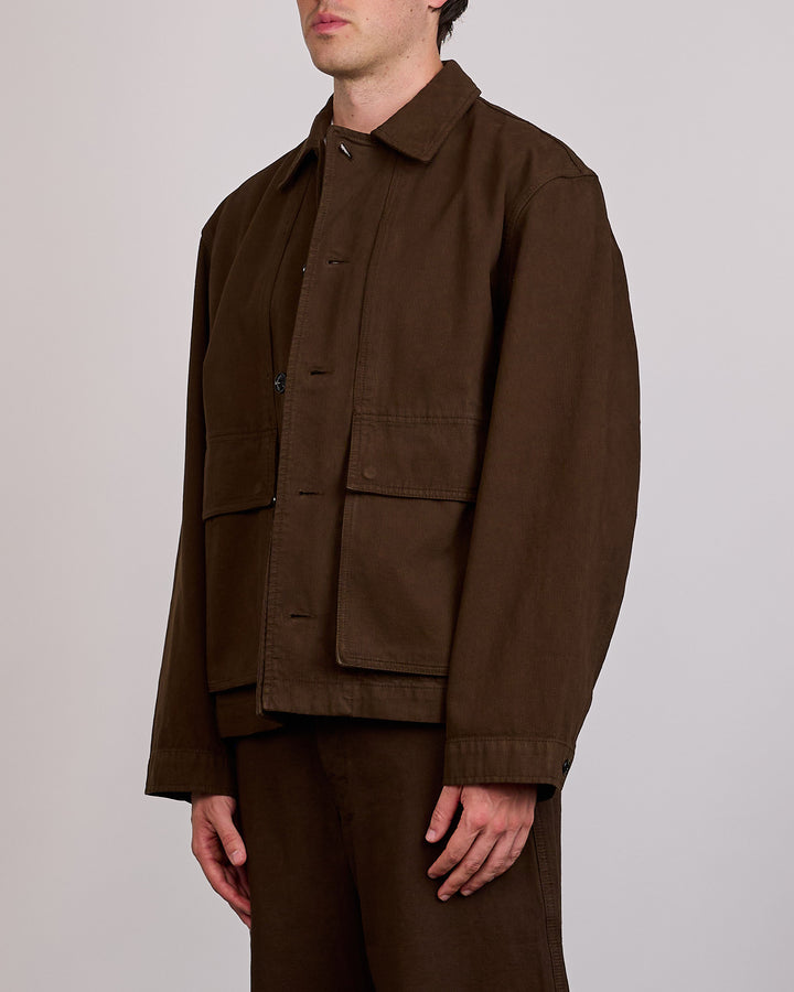 LEMAIRE Heavy Broken Twill Boxy Jacket Risretto
