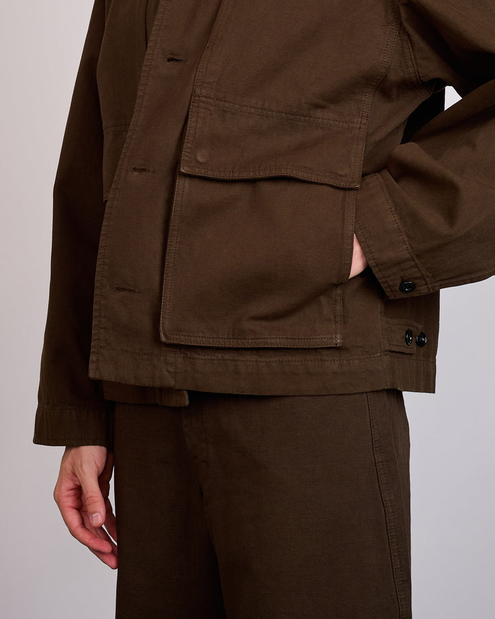 LEMAIRE Heavy Broken Twill Boxy Jacket Risretto