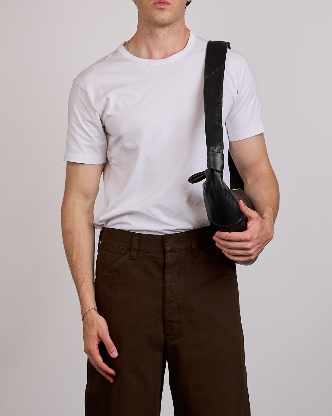 LEMAIRE Medium Croissant Nappa Leather Bag Black
