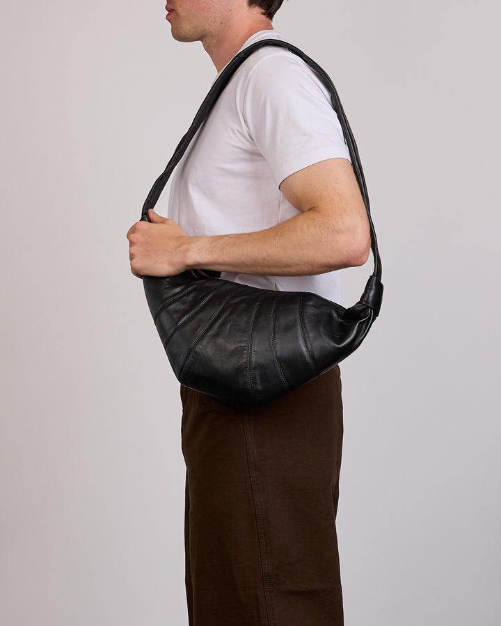 LEMAIRE Medium Croissant Nappa Leather Bag Black
