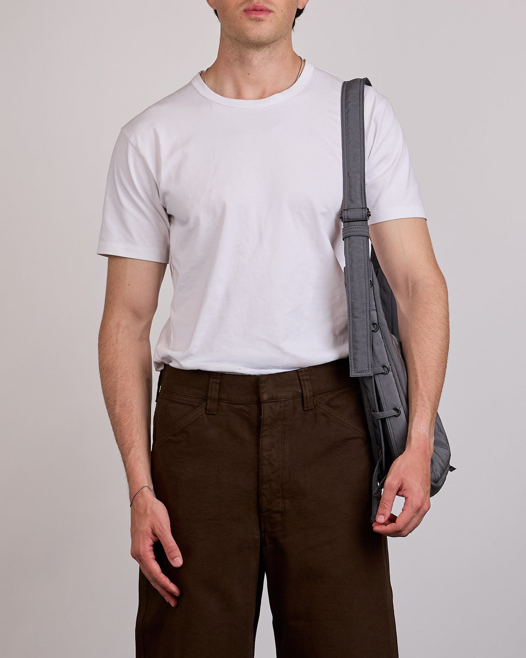 LEMAIRE Medium Soft Game Bag WR Canvas Grey Blue