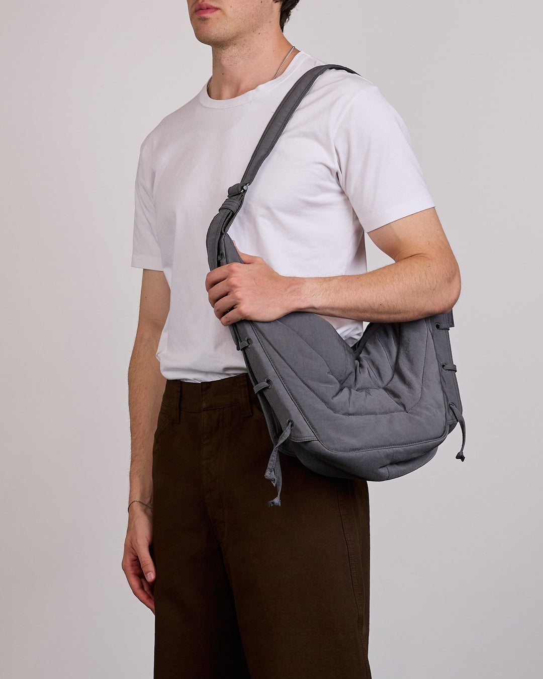 LEMAIRE Medium Soft Game Bag WR Canvas Grey Blue