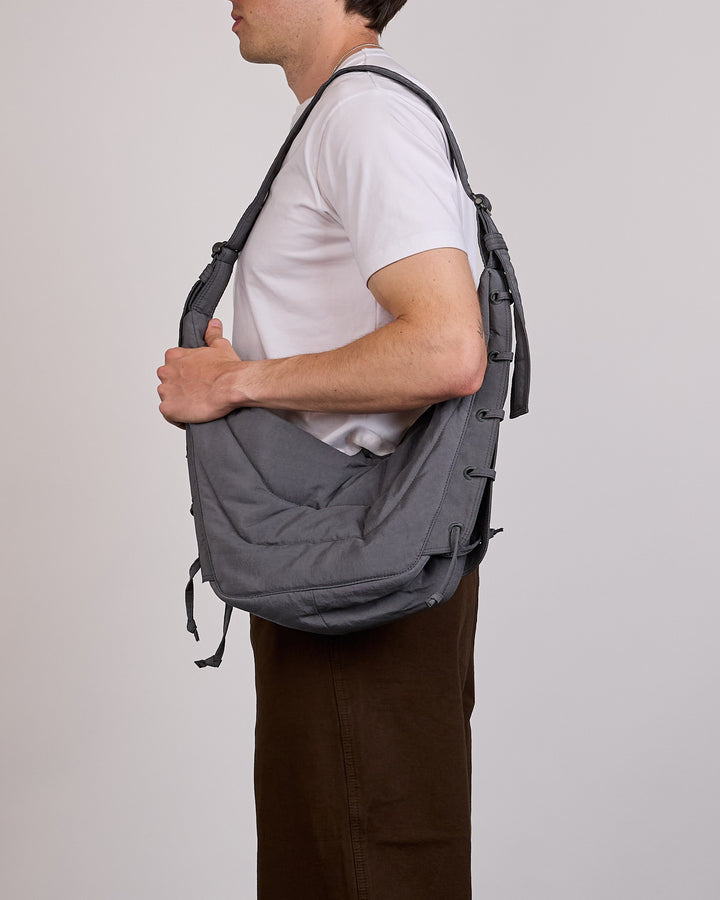 LEMAIRE Medium Soft Game Bag WR Canvas Grey Blue