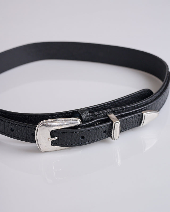 LEMAIRE Minimal Western Belt Grained Leather Black