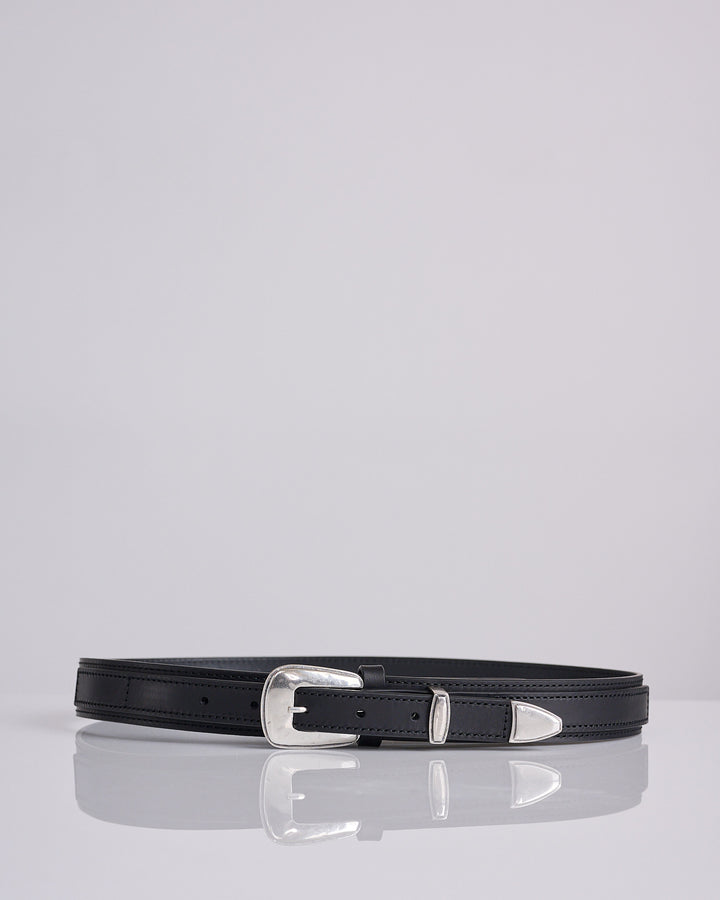 LEMAIRE Minimal Western Belt Smooth Leather Black