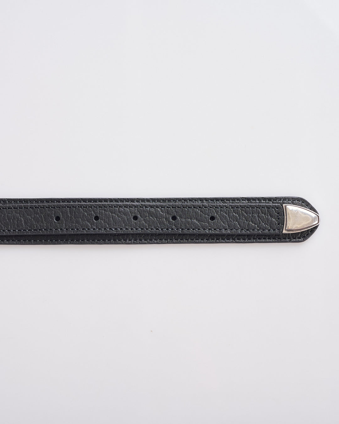 LEMAIRE Minimal Western Grained Leather Belt Black