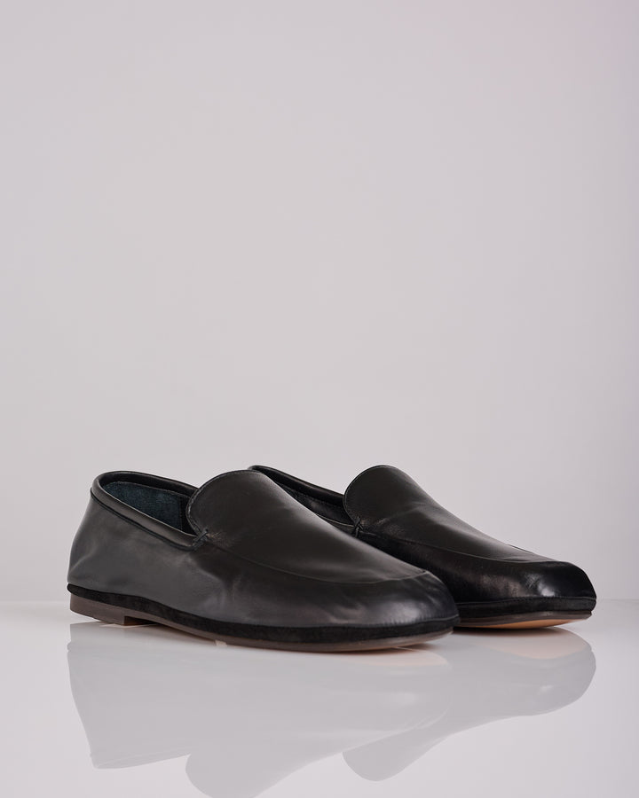 LEMAIRE Outdoor Slipper Shiny Nappa Black