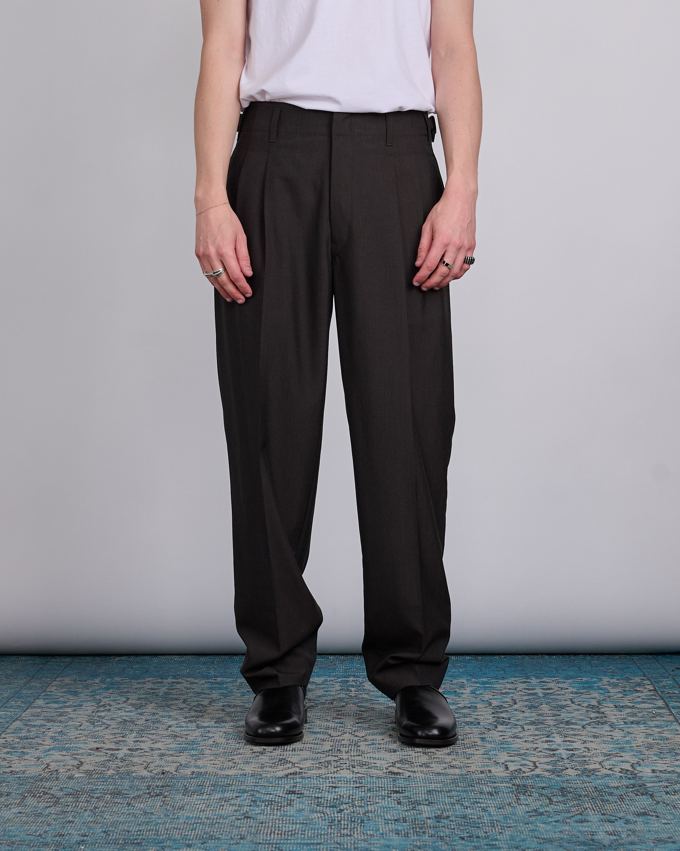 LEMAIRE Pleated Trouser Dark Espresso Melange – LESS 17