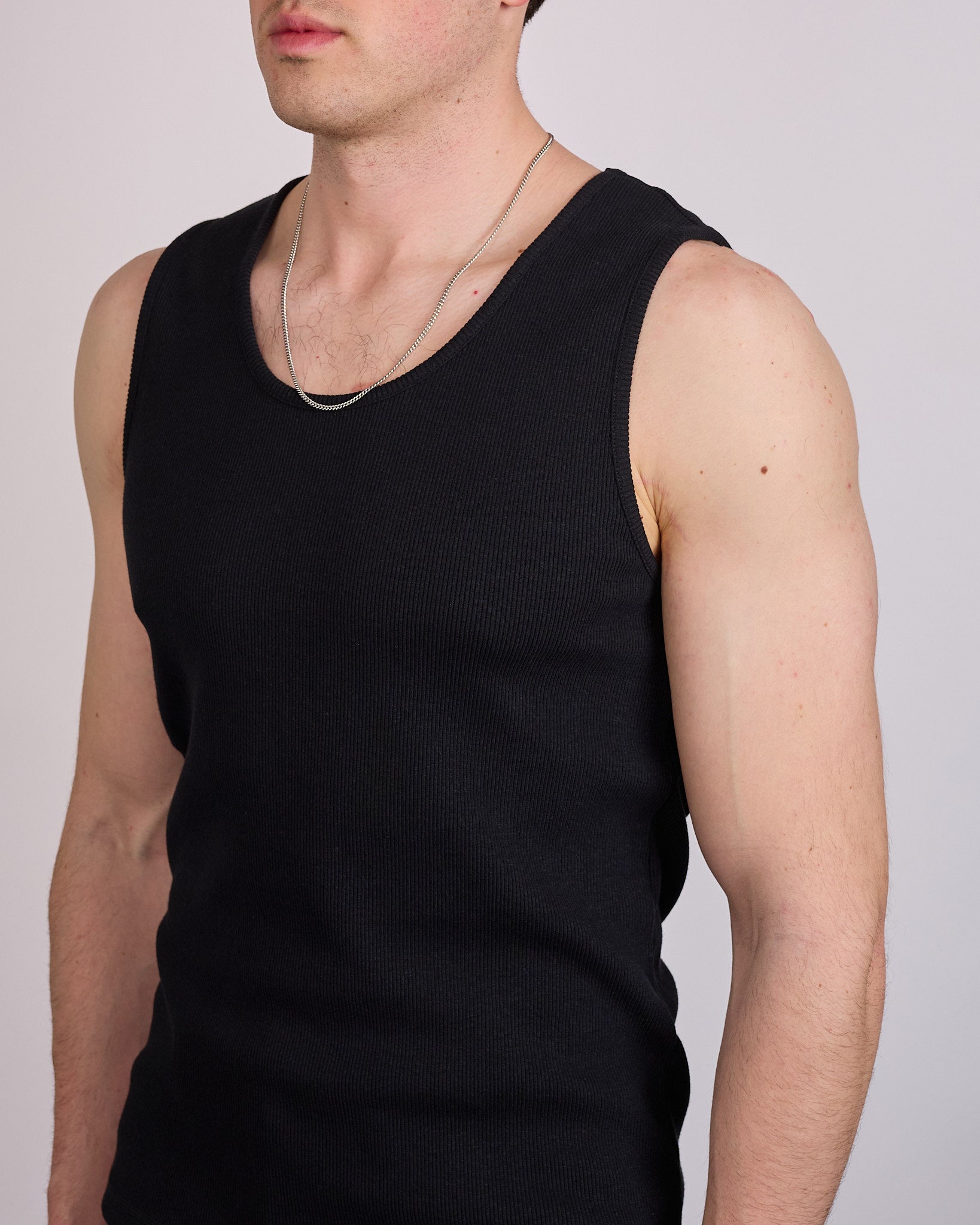 LEMAIRE Rib Tank Top Cotton-Linen Jersey Black – LESS 17