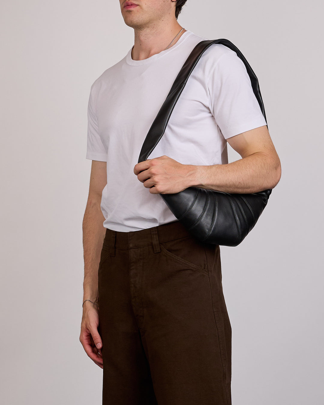 LEMAIRE Small Croissant Nappa Leather Bag Black