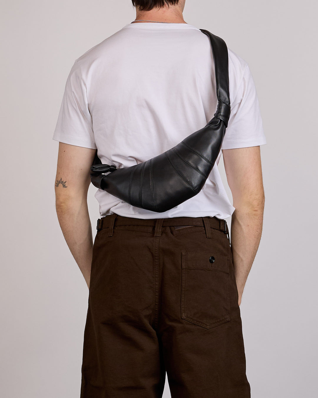 LEMAIRE Small Croissant Nappa Leather Bag Black