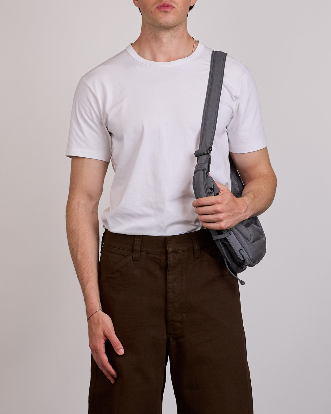 LEMAIRE Small Soft Game Bag WR Canvas Grey Blue