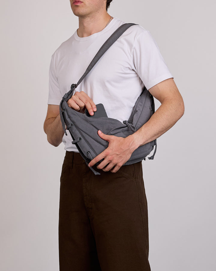 LEMAIRE Small Soft Game Bag WR Canvas Grey Blue