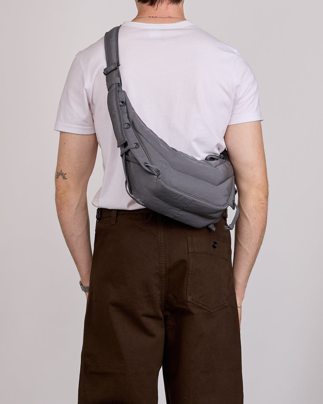 LEMAIRE Small Soft Game Bag WR Canvas Grey Blue