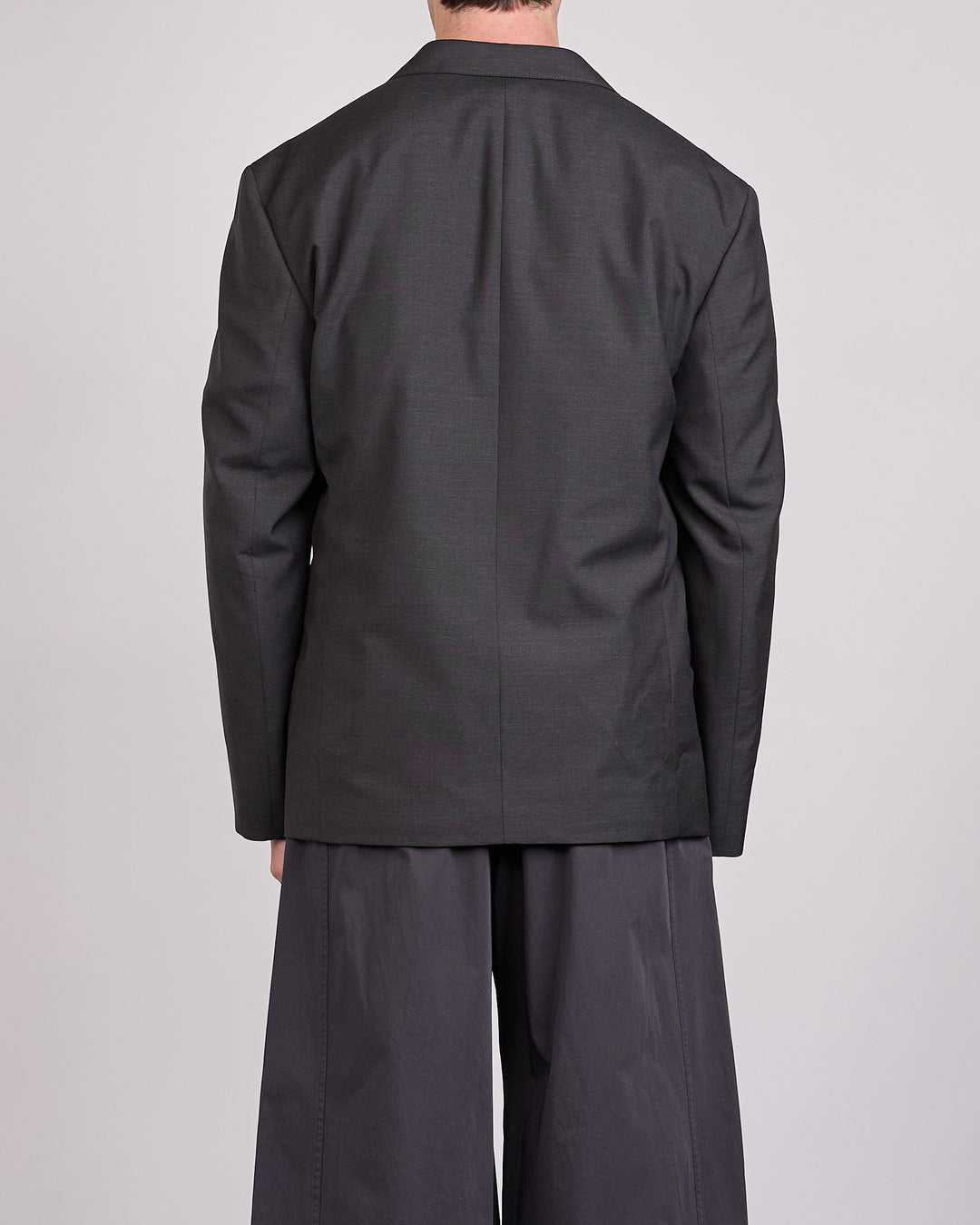 LEMAIRE Tropical Wool Blend Soft DB Blazer Coal