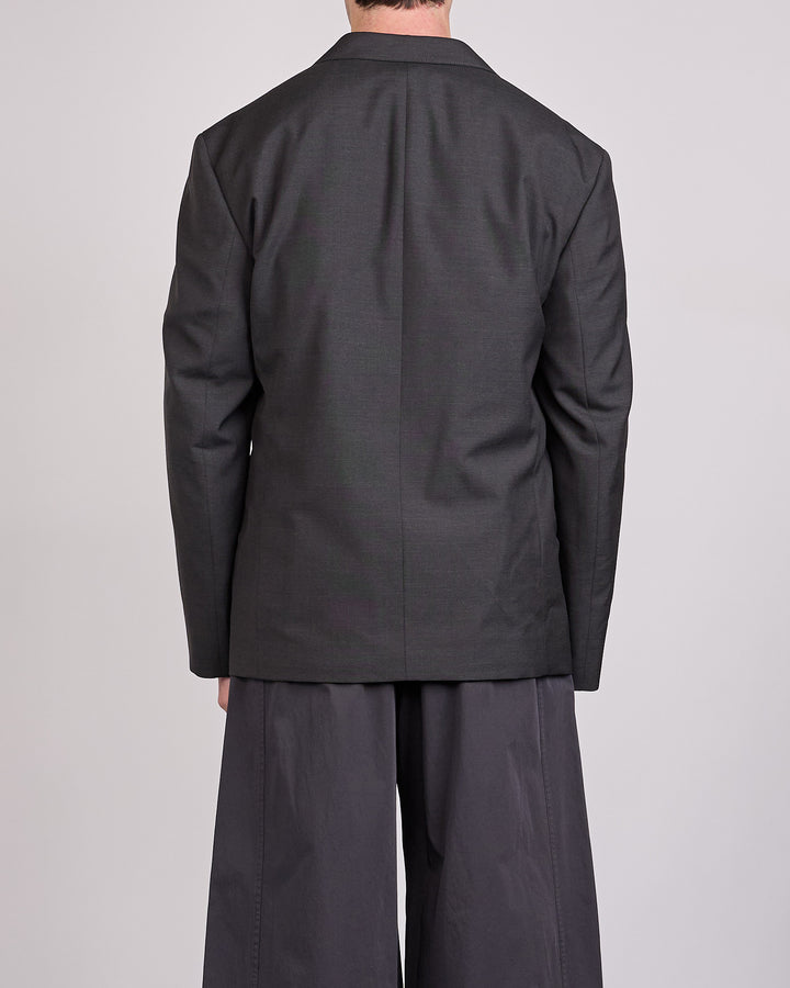 LEMAIRE Tropical Wool Blend Soft DB Blazer Coal