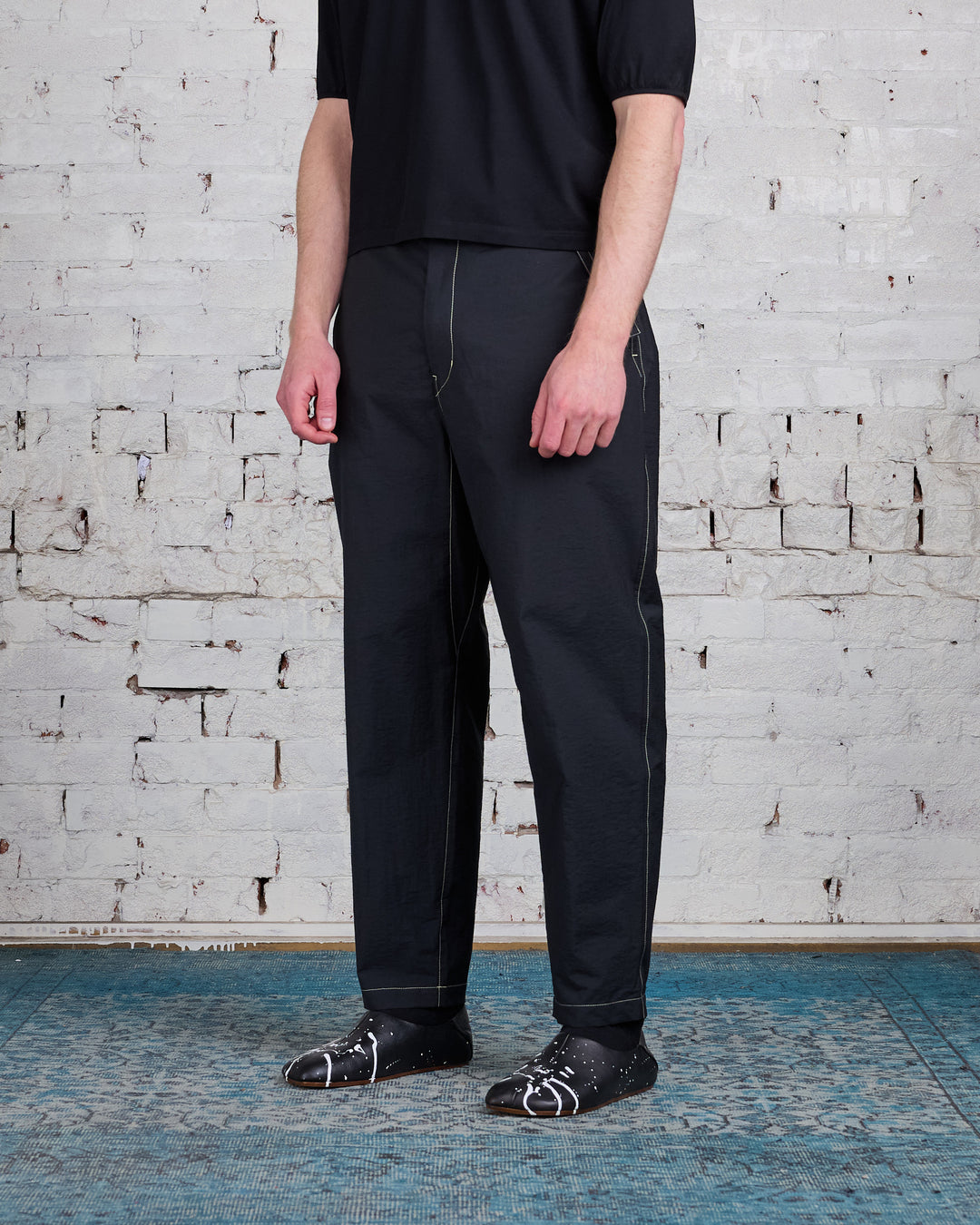 Lemaire Belted Carrot Pant Black