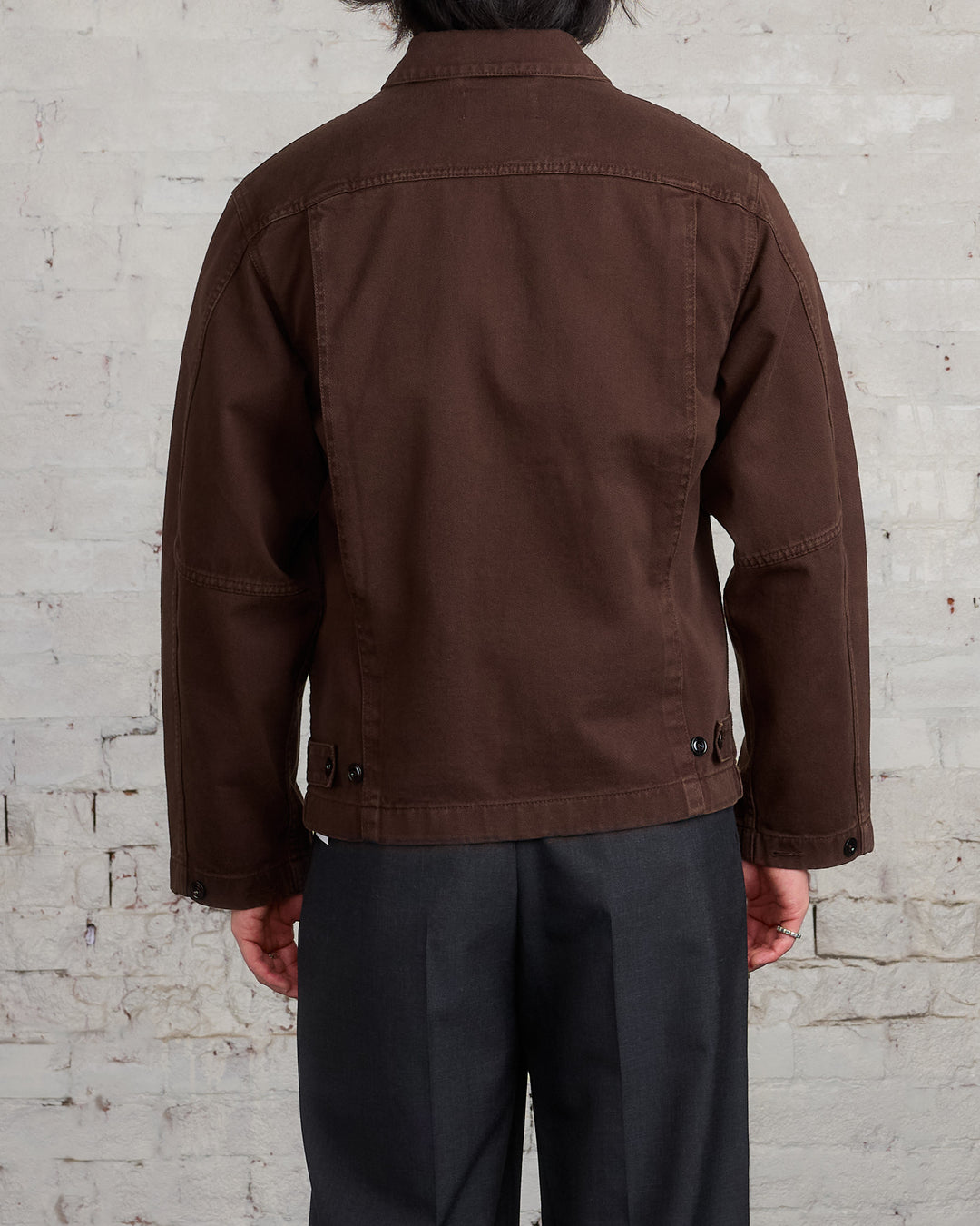 Lemaire Boxy Heavy Garment Dyed Denim Jacket Espresso