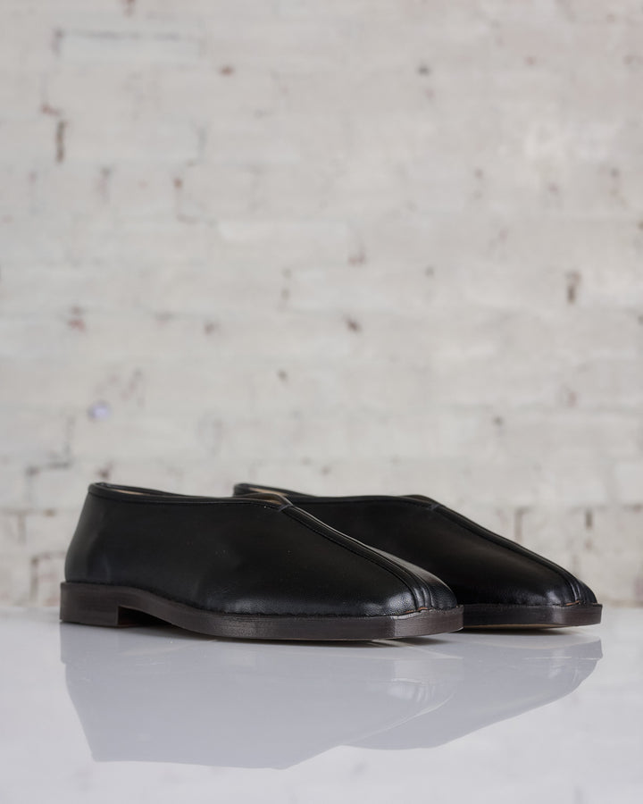 Lemaire Flat Piped Slipper Loafer Nappa Leather Black