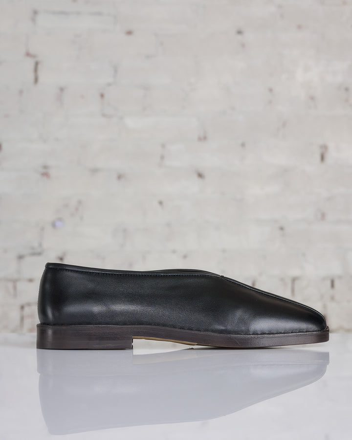 Lemaire Flat Piped Slipper Loafer Nappa Leather Black