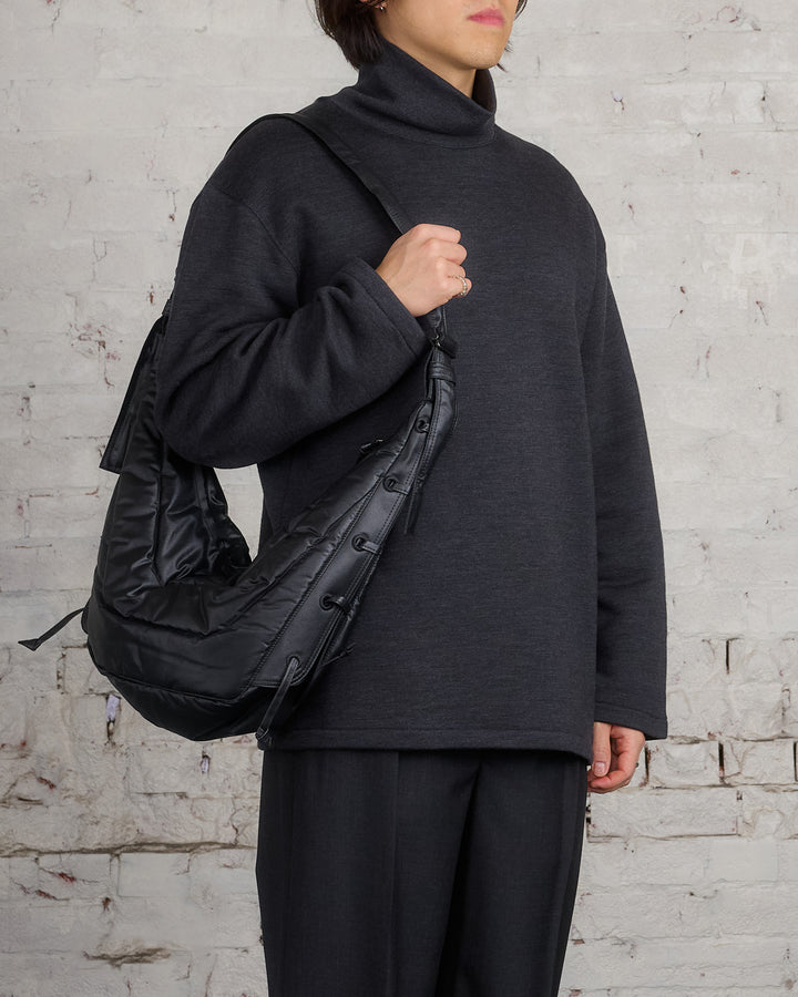 Lemaire Medium Soft Game Bag WR Coated Cotton Ash Black