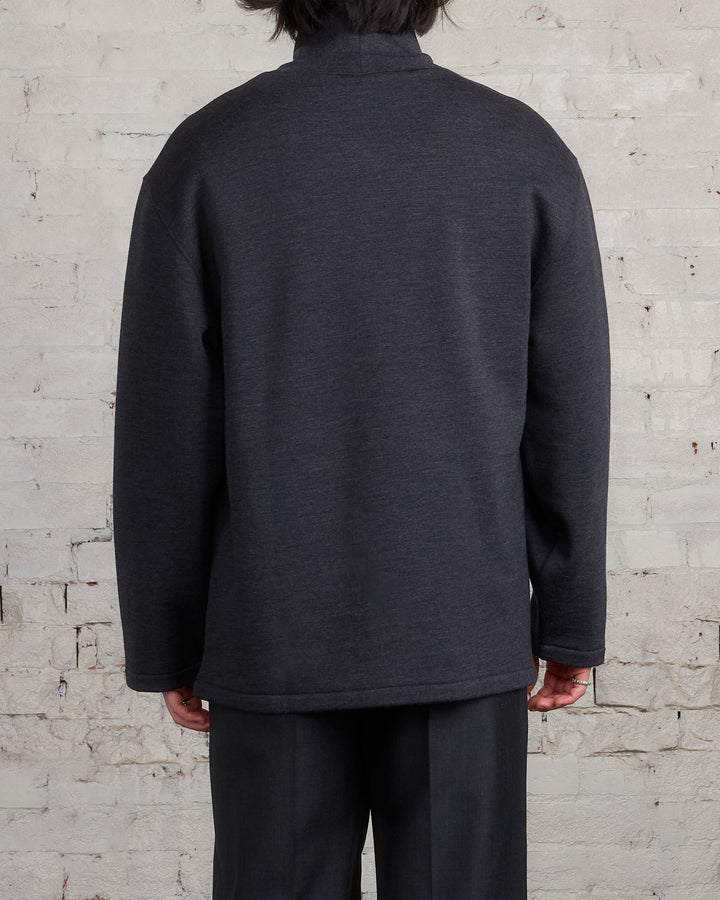 Lemaire Mock Neck Heavy Wool Sweatshirt Anthracite Melange