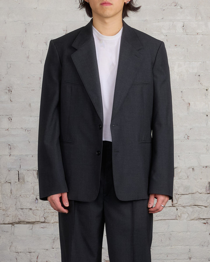 Lemaire Tailored SB Blazer Tropical Wool Jacket Caviar