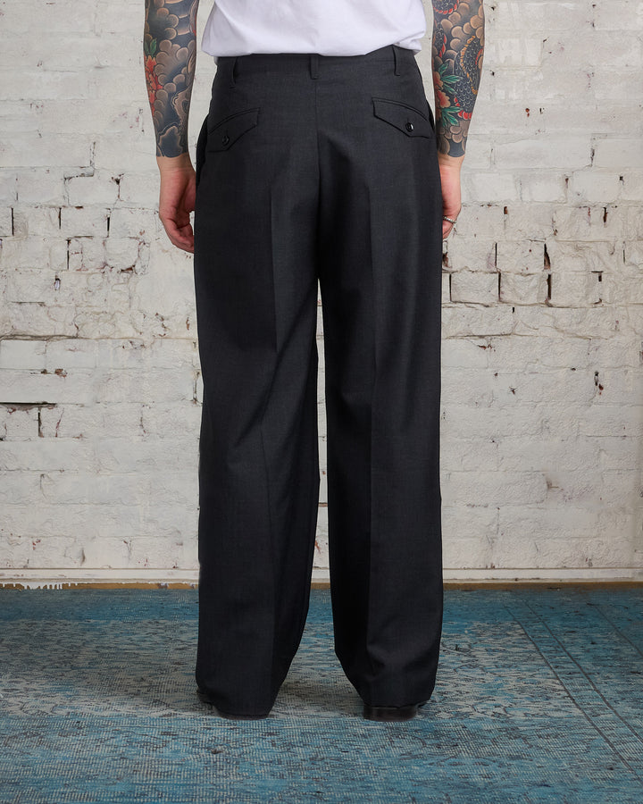 Lemaire Pleated Tropical Wool Pant Caviar