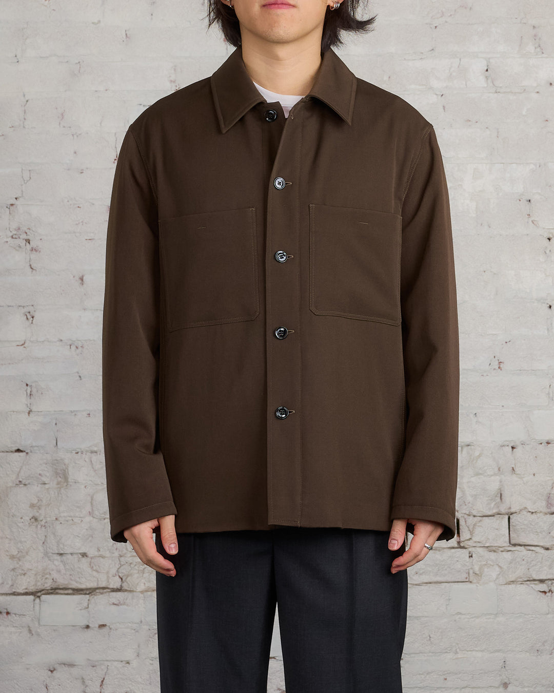 Lemaire Wadded Facing Blouson Jacket Kobicha Brown