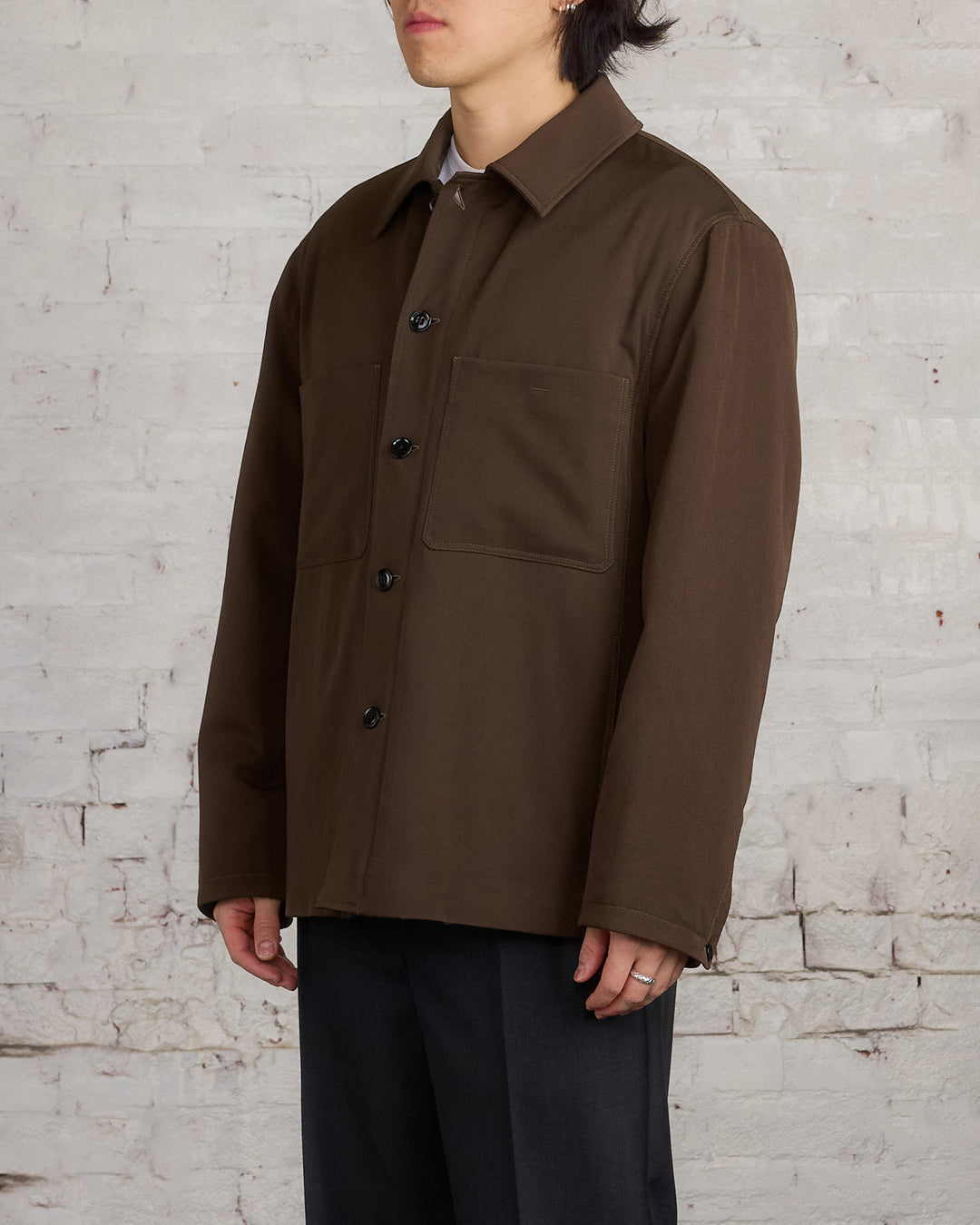 Lemaire Wadded Facing Blouson Jacket Kobicha Brown