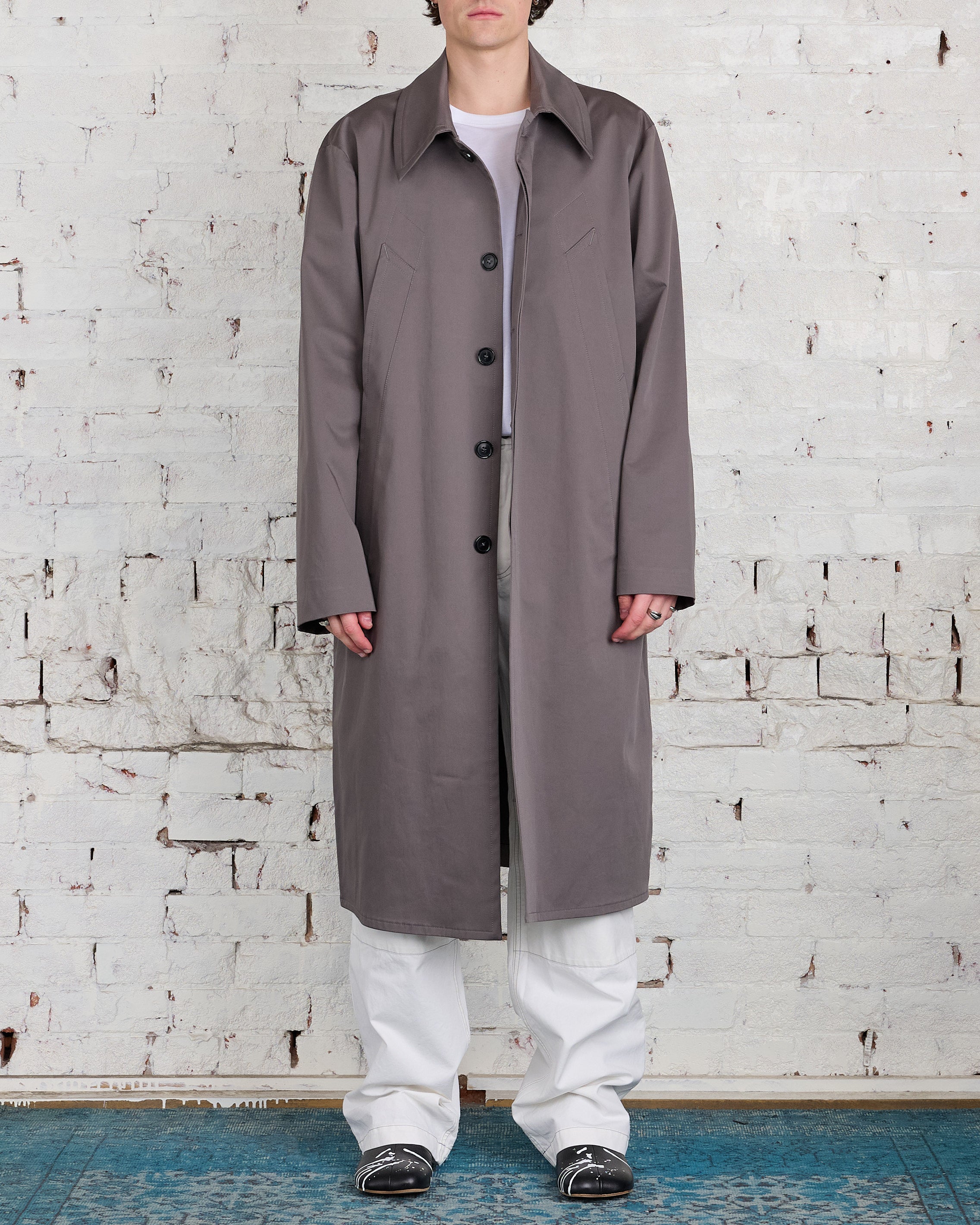 MM6 Maison Margiela Cotton Twill Trench Coat Taupe